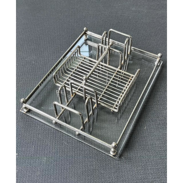 Mid-Century Modern 1960s Vintage Lucite Buffet Caddy Utensil Rack & Organizer For Sale - Image 3 of 11