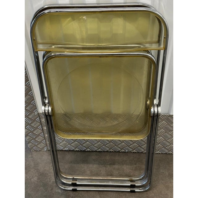 Giancarlo Piretti Plia Folding Chairs attributed to Giancarlo Piretti for Castelli, Italy, 1970s, Set of 3 For Sale - Image 4 of 18