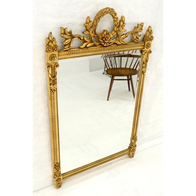 Mid 20th Century Italian Gilt Gesso Fine Gold Wall Mirror 53x38 Rectangle MINT! For Sale - Image 5 of 15