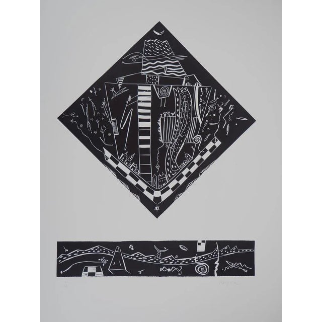 Raynal, Arrival in the City, Original Linocut For Sale - Image 6 of 6