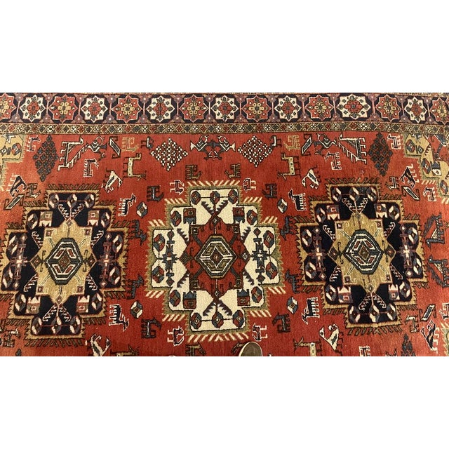 Middle Eastern Rug with Red Decor For Sale - Image 5 of 10