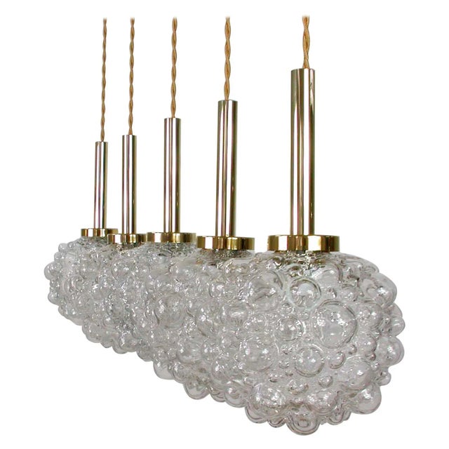 Mid-Century German Clear Bubble and Brass Pendant, 1960s For Sale - Image 17 of 17