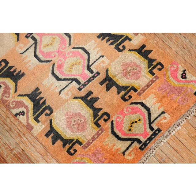 Vintage Orange Tibetan Rug - 3'2" x 5'6" For Sale - Image 4 of 8