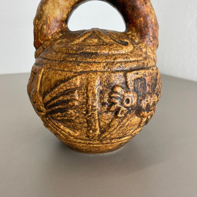 Ceramic Large Colorful Fat Lava Pottery Maya Tiki Vase from Jasba Ceramics, Germany, 1970s For Sale - Image 7 of 18