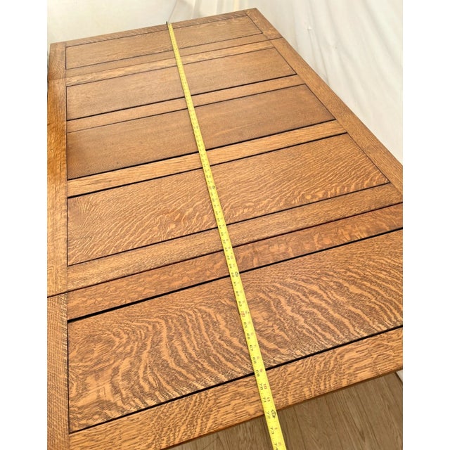 Antique Expanding Pub Kitchen Dining Table Large Barley Twist Legs Quarter Sawn For Sale - Image 15 of 18