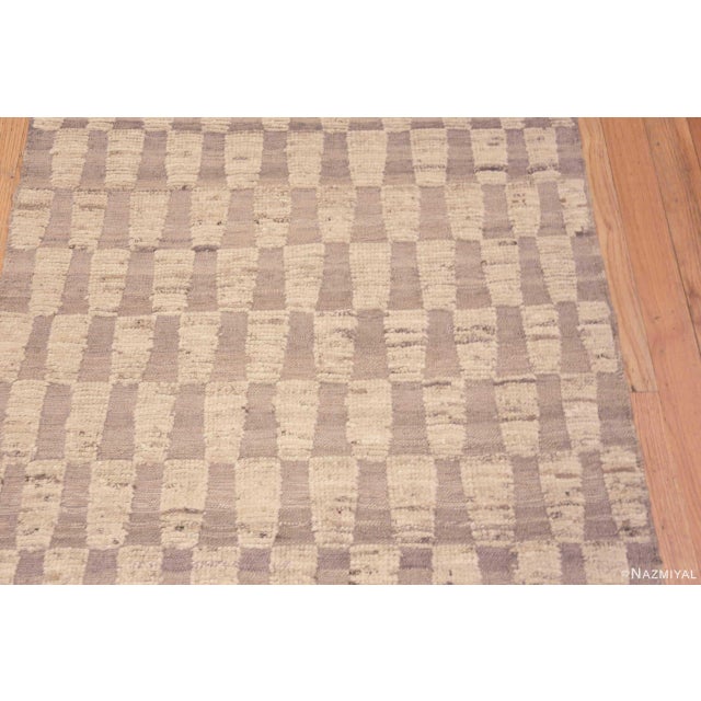 Textile Nazmiyal Collection Cream and Tan Geometric Modern Runner Rug For Sale - Image 7 of 8