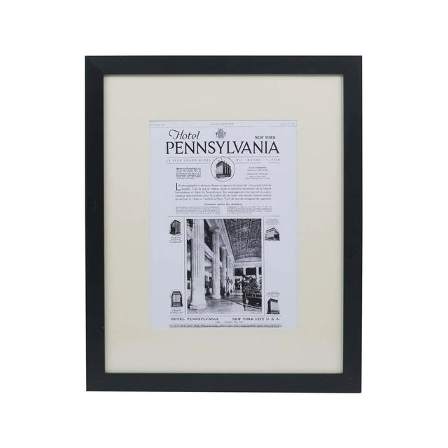 Glass Framed French Article of the Hotel Pennsylvania New York For Sale - Image 7 of 7