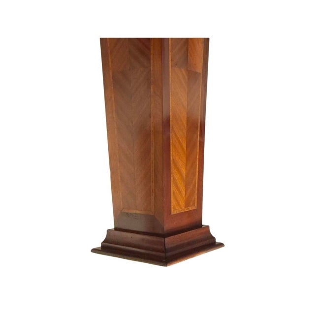 A Beautiful Art Deco Mahogany with Satinwood inlaid and Marquetry mixed fruitwoods Pedestal. Convenient Light weight with...