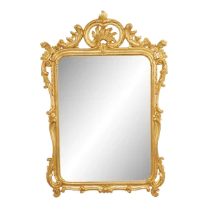Late 20th Century Italian Rococo Style Giltwood Wall Mirror