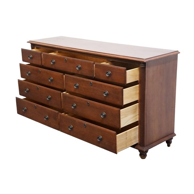 Durham Furniture Saville Row Collection Solid Cherry Early American 66" Triple Dresser 980-173 For Sale In Kansas City - Image 6 of 15