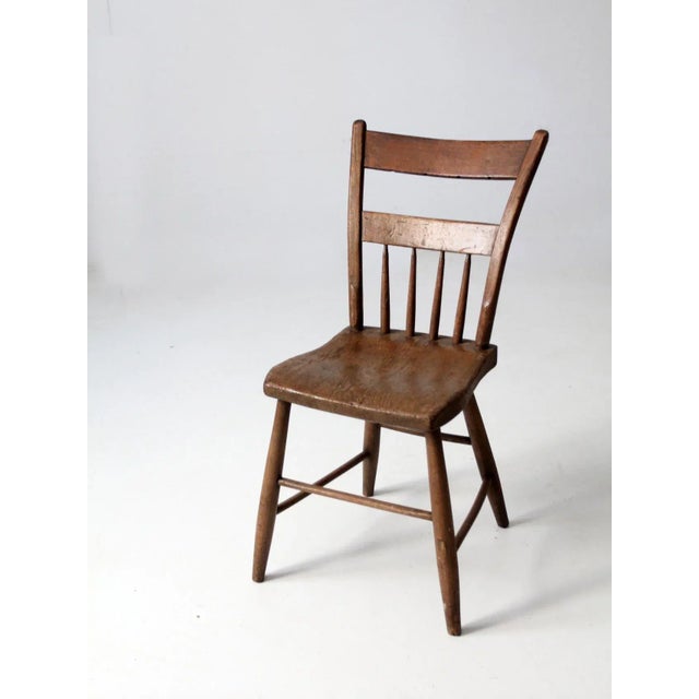 Antique Plank Seat Chair For Sale - Image 12 of 12