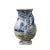 Chinoiserie Chinese Blue White Porcelain Scenery Graphic Flower Shape Vase For Sale - Image 3 of 7