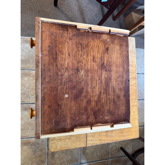 1800’s Solid Beautiful Tiger Maple, Curly Maple / Flame Maple Side Table. For Sale - Image 9 of 11