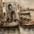 1950’s Original Impressionist Italian Venice Large Waterfront Painting Signed For Sale - Image 4 of 7