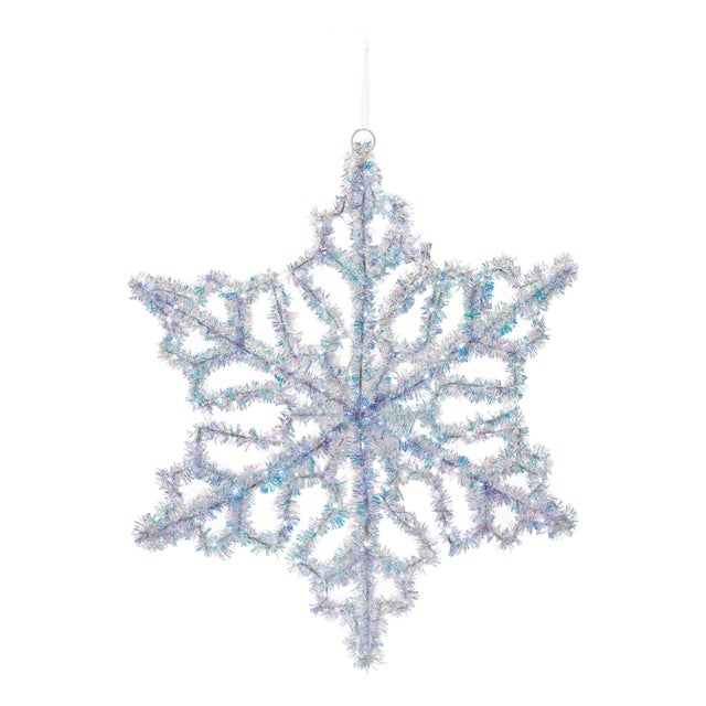 LED Hanging Tinsel Snowflake 31.5"H For Sale