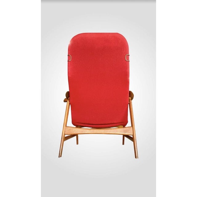 1960s Mid-Century Sculptural Teak Model 500 High-Back Armchair by Braathen & Brattrud for Dokka Mobler, Norway, 1950s For Sale - Image 5 of 18