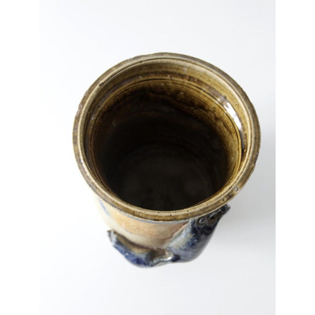 Tan Vintage Studio Pottery Vase For Sale - Image 8 of 12