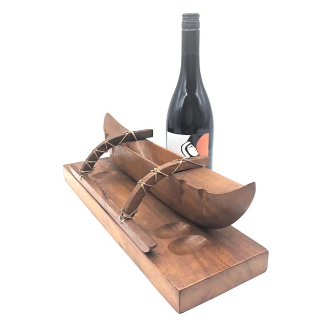 Wood Mid 20th Century Handcarved Wood Pipe Rack For Sale - Image 7 of 9