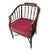 Chinoiserie 1960s Hollywood Regency Chippendale Brown and Red Faux Bamboo Wood Barrel Arm Chair For Sale - Image 3 of 8