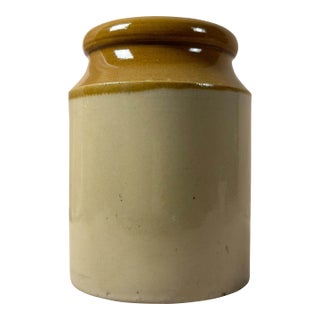 Antique English Victorian Salt-Glazed Stoneware Jar For Sale