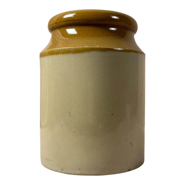 Antique English Victorian Salt-Glazed Stoneware Jar For Sale