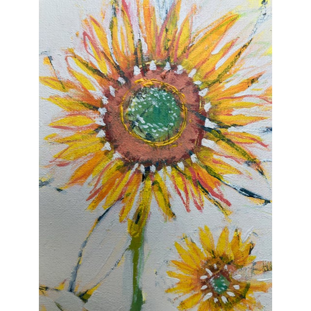 Abstract Contemporary Original Stephen Heigh Abstract Impressionist Painting “Sunflowers “Signed For Sale - Image 3 of 4