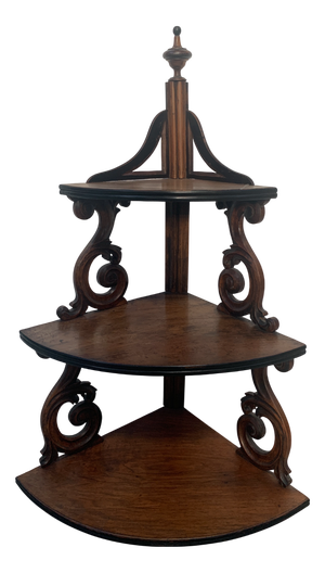 Napoleon III Style Corner Shelf in Walnut, 1800s