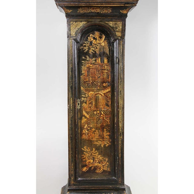 George III Green Japanned Tall Case Clock For Sale In Boston - Image 6 of 11