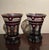 Boho Chic Antique Bohemian Amber Glass Goblets with Hand-Painted Floral Decoration, Set of 2 For Sale - Image 3 of 10