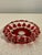 French Vintage French Ruby Red & Clear Art Glass Ashtray With Dark Green Accent Detailing For Sale - Image 3 of 9