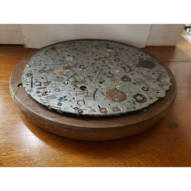 1960s American Brutalist Mixed Media Found Object Mechanical Components Assemblage Wall Plaque Art For Sale - Image 4 of 9