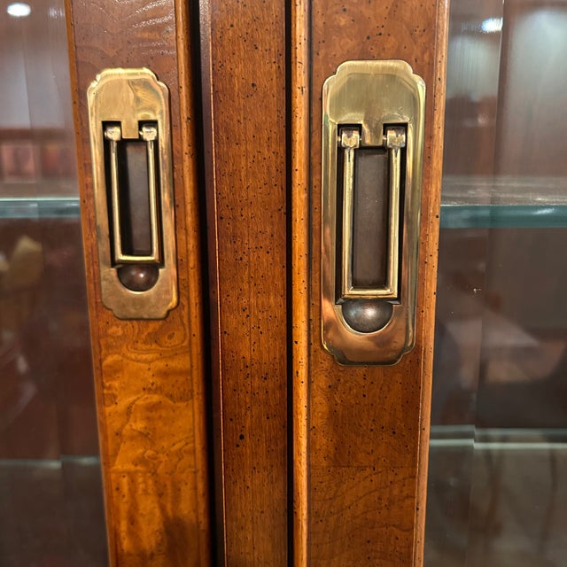 Late 20th Century Late 20th Century Walnut Burl Illuminated China Cabinet / Breakfront by Ray Sabota for Century Furniture For Sale - Image 5 of 12