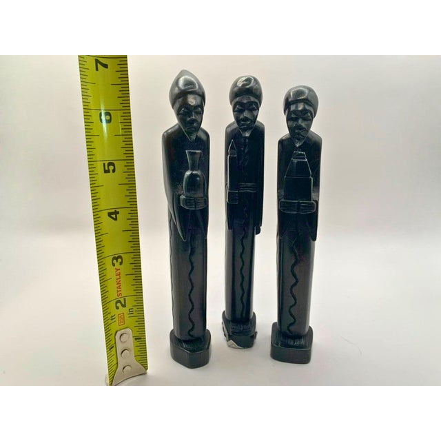 Hand-Carved Dark Wood African Christmas Nativity Set From Angola - 11 Pieces For Sale - Image 6 of 10