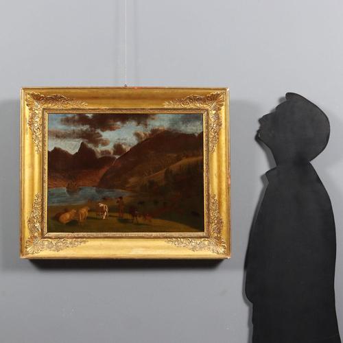 Oil on canvas. First half of the 19th century. Signed R. Biedermann on the back. This artist, who lived on the Swiss-...