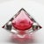 Multifaceted Triangular Ashtray or Catch-all in Murano Glass by Flavio Poli for Seguso. Stunning Pink Submerged color....