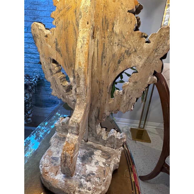 Brass One-of-a-Kind Giltwood Architectural Fragment Table Lamp For Sale - Image 8 of 8
