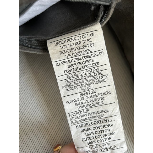 Rich Graphite Velvet Calvin Klein FeatherFilled Throw Pillows a Pair