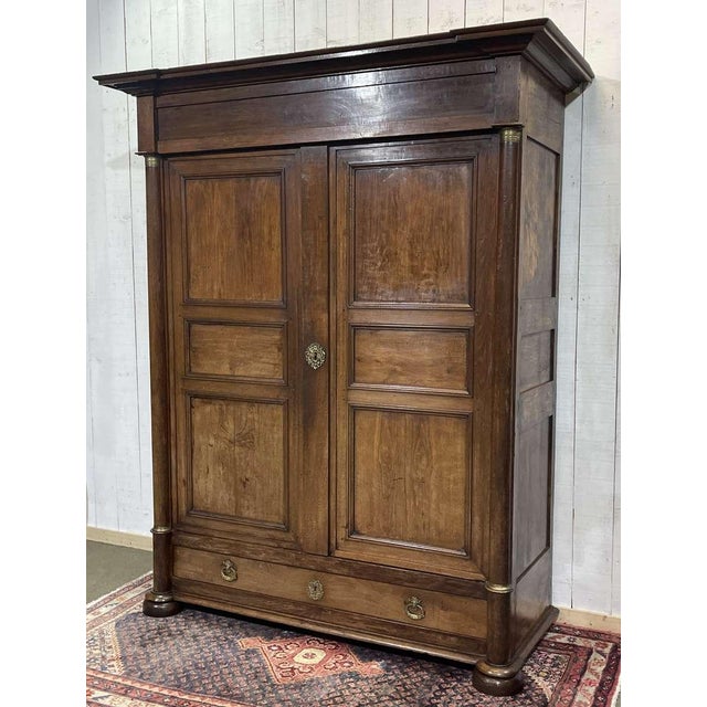 Antique Empire Style Oak Wardrobe, 1800s For Sale - Image 4 of 18