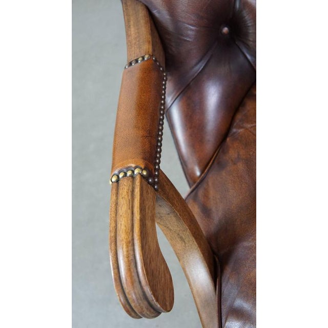English Chesterfield Leather Chair For Sale - Image 6 of 12