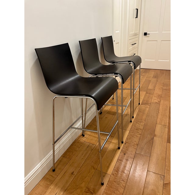 These 3 unmarked DWR (Design Within Reach) Stools were designed by Enrico Franzolini and feature a 3/8" molded plywood...