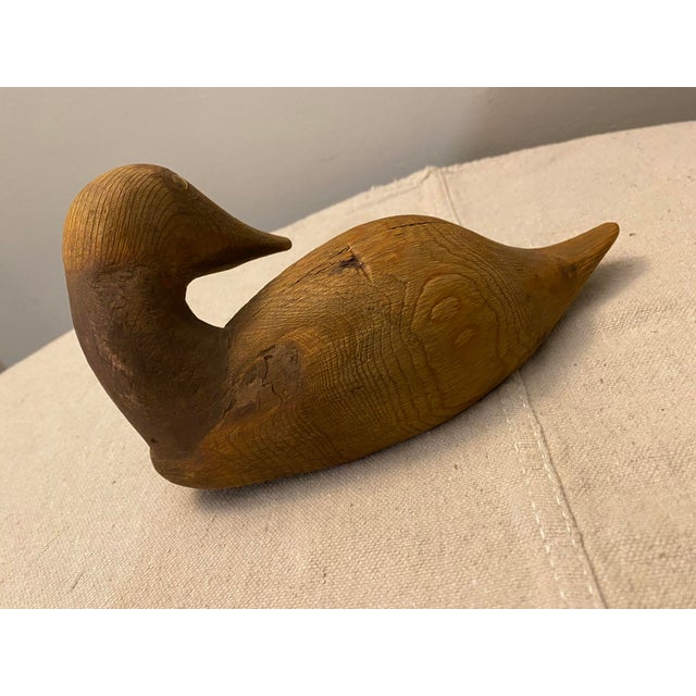 Vintage Antique Hand Carved Wood Duck Decoy Signed John Violette #2 For Sale - Image 4 of 5