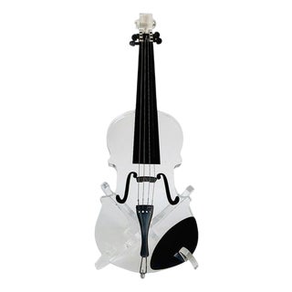 Custom-Made Lucite Violin Sculpture on Stand Signed and Numbered Limited Edition #1/10 For Sale