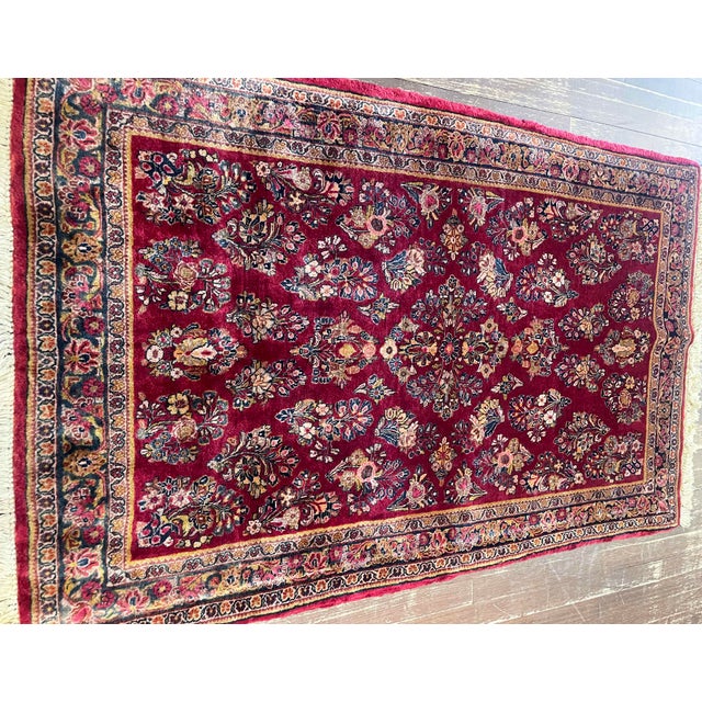 Textile Antique Persian Sarouk Rug, 3'3" X 5'3" For Sale - Image 7 of 8