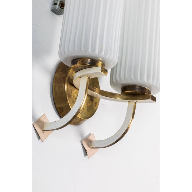 Double Arm Sconces in the Manner of Stilnovo - a Pair For Sale In Los Angeles - Image 6 of 7