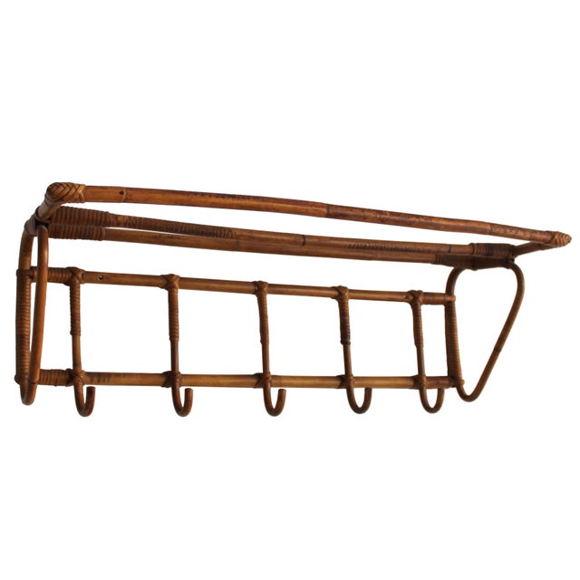 Vintage Czechoslovak Rattan Wall Coat Rack by Úluv, 1960s For Sale - Image 15 of 15