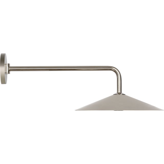 Modern Amber Lewis for Visual Comfort Signature Ponce 9" Articulating Sconce in Polished Nickel with Polished Nickel Shade For Sale - Image 3 of 11
