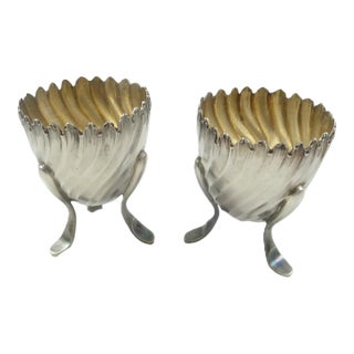 Antique French Sterling Silver Pair of Egg Cups or Server | Louis XV/Rococo Style For Sale