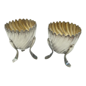 Antique French Sterling Silver Pair of Egg Cups or Server | Louis XV/Rococo Style