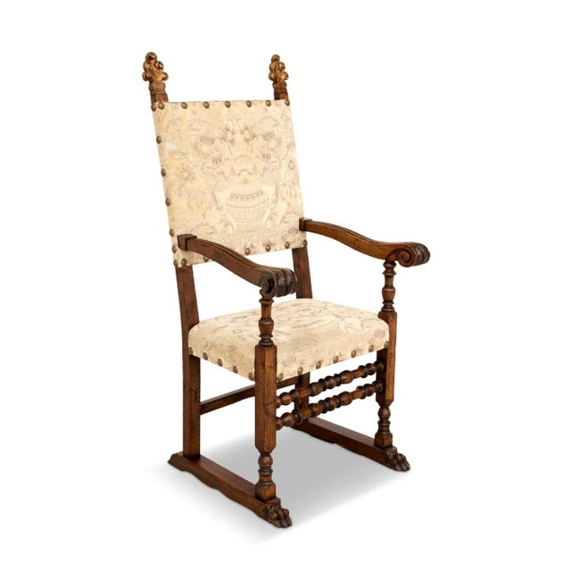 Baroque 18th Century Iberian Oak Armchair For Sale - Image 3 of 8