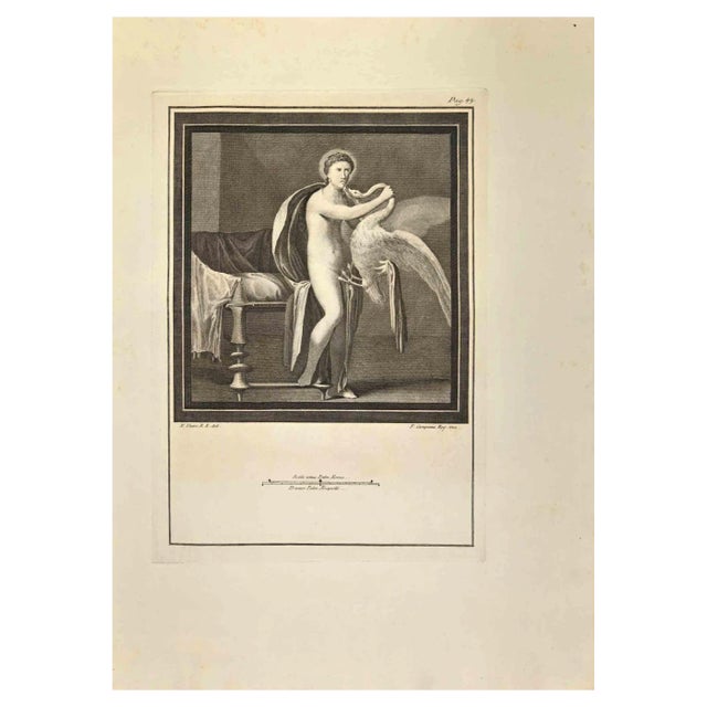 Carlo Nolli, Leda with The Swan, Etching, 18th Century For Sale
